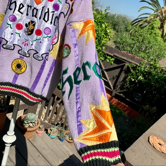 Vintage ABSOLUTELY NO! JEANS 80’s Patch Cardigan - Picture 5 of 13